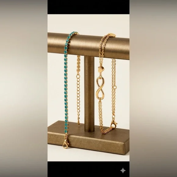 ✨ New | Gold Filled Stainless Steel CZ Bracelet Set ✨ - Picture 2 of 3